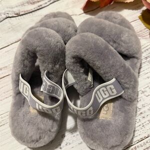 Pre-loved | UGG Womens Soft Gray Slingback Slippers | 7